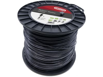 Oregon® Mähfaden "Nylium® Starline®" 3,0 mm/240 m, 5-Kant, schwarz, mit Aluminiumpartikel, für hohes Gras, Rasenkanten und steinige Böden, 104886E