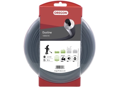 Oregon® Mähfaden "Duoline" 2,4 mm/90 m, rund, grau, mit Carbonkern, für hohes Gras und Rasenkanten , 106501E
