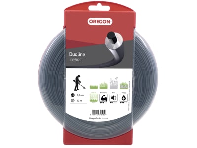 Oregon® Mähfaden "Duoline" 3,0 mm/60 m, rund, grau, mit Carbonkern, für hohes Gras, Rasenkanten und steinige Böden, 106502E