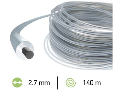 Oregon® Mähfaden "Duoline" 2,7 mm/140 m, rund, grau, mit Carbonkern, für hohes Gras und Rasenkanten , 545829