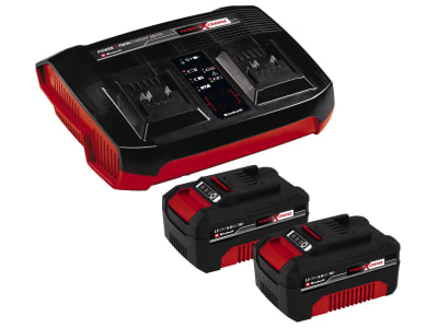 EINHELL Twincharger PXC Starter-Kit mit 2x 4 Ah Akkus & 1x Twincharger Ladegerät  