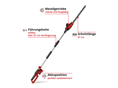 EINHELL Power X-Change Akku-Stab-Heckenschere GC-HH 18/45 Li T-Solo  