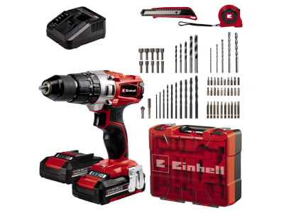 EINHELL Power X-Change 2-Gang-Akku-Schlagbohrschrauber TE-CD 18/2 Li-i +64 inkl. 2 Akkus (2x2,0Ah)+64-teiliges Zubehör-Set EINHELL Power X-Change 2-Gang-Akku-Schlagbohrschrauber TE-CD 18/2 Li-i +64 inkl. 2 Akkus (2x2,0Ah)+64-teiliges Zubehör-Set
