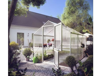 KGT Gewächshaus Rose III  pressblank Geteilte Drehtür (abschließbar) 