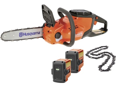 Husqvarna® Akku-Kettensäge "120i" Schienenlänge 30 cm, mit 2 Akkus, Ladegerät und 2 Ketten, 9670982-02, 9670917-01, 5818079-45