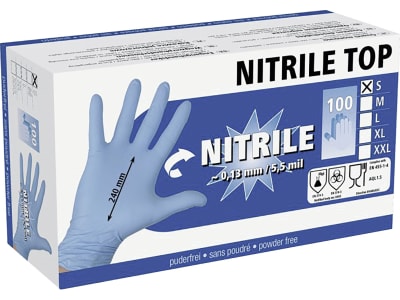 KERBL Einmalhandschuh "Nitrile Top" XXL (10,5 – 11), Nitril (lebensmittelecht, latex- und puderfrei), unsteril, 100 St., 15394