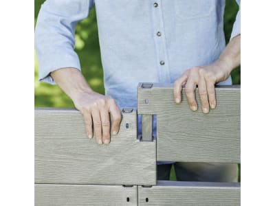 JUWEL Hochbeet Timber 3er-Set nordic wood 60 x 52 x 130 cm Kunststoff mit hochwertiger Holzoptik