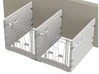 KERBL Kälberbox modular Doppelbucht wandständig, Liegefläche pro Bucht 160 x 115 cm, 14629 