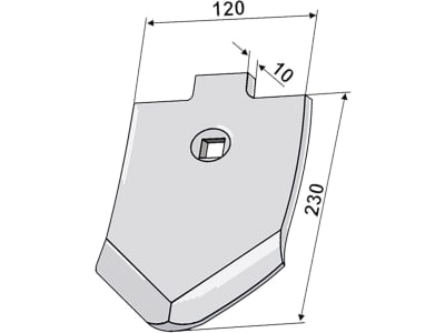 Industriehof® Scharspitze 230 x 120 x 10 mm, für Amazone/BBG "Pegasus", Lemken "Smaragd", "Topas", 101.86010