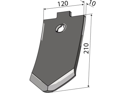 Industriehof® Scharspitze 210 x 120 x 10 mm neu, für Kerner Grubber Galaxis, 101.KER-01