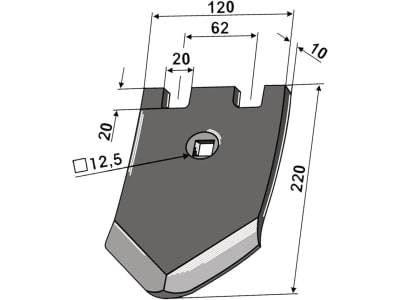 Industriehof® Scharspitze 220 x 120 x 10 mm, für Kerner, 101.86028