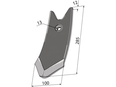 Industriehof® Scharspitze 265 x 100 x 12 mm, für Köckerling Grubber Topmix, 101.IND-398