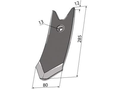 Industriehof® Scharspitze 285 x 80 x 12 mm, für Köckerling Grubber Topmix, 101.IND-497