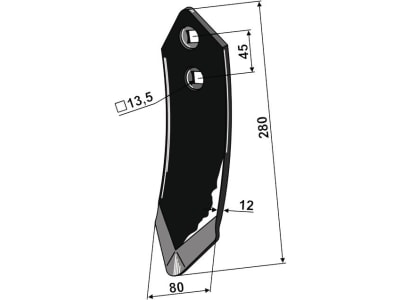 Industriehof® Scharspitze 280 x 80 x 12 mm, für Kuhn, 101.IND-655