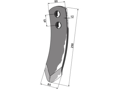 Industriehof® Scharspitze 290 x 85 x 12 mm, für Pöttinger Grubber Synkro, 101.POT-06