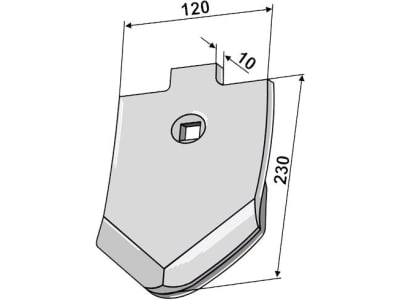 Industriehof® Scharspitze 230 x 120 x 10 mm, unterseitig hartmetallbeschichtet, für Lemken Smaragd, Topas, 101.3374392