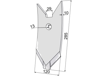 Industriehof® Scharspitze 285 x 120 x 10 mm, für Lemken Karat, 101.IND-731