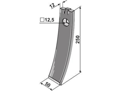 Industriehof® Scharspitze 250 x 50 x 12 mm, für Väderstad, 101.VAD-13