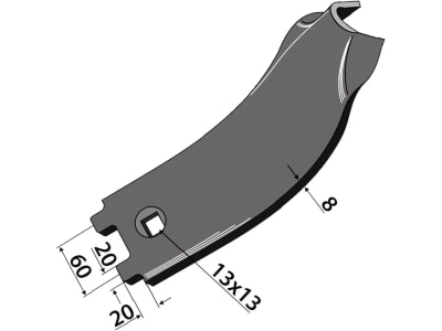 Industriehof® Leitblech alt 100 x 8 mm  für Becker, Galucho, Kerner (alte Ausführung), Kongskilde, Rau, 101.86029