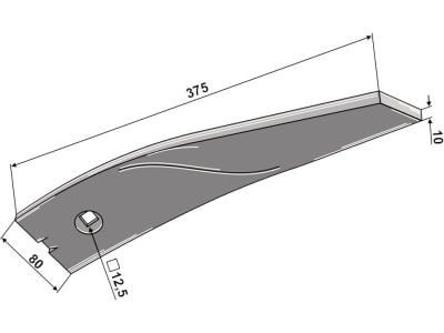 Industriehof® Leitblech 375 x 80 x 10 mm links für Väderstad, 101.VAD-18L