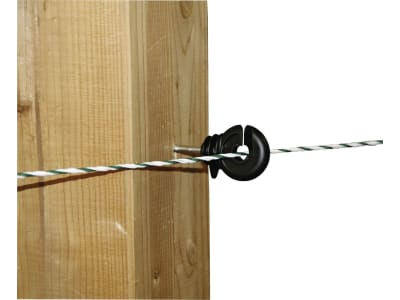Ako Ringisolator Holzgewinde, schwarz, für Litze, Seil, Band bis 10 mm, mit Einschraubhilfe Ako Ringisolator Holzgewinde, schwarz, für Litze, Seil, Band bis 10 mm, mit Einschraubhilfe