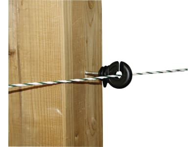 Ako Ringisolator 300 St. Holzgewinde, schwarz, für Litze, Seil, Band bis 10 mm, mit Einschraubhilfe, 44314/3003E