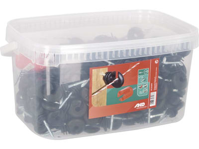 Ako Ringisolator 260 St. Holzgewinde, schwarz, für Litze, Seil, Band bis 10 mm, mit Einschraubhilfe, 44314/2603E