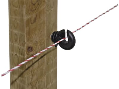 Ako Ringisolator Holzgewinde, schwarz, für Litze, Seil, Band bis 10 mm, mit Einschraubhilfe Ako Ringisolator Holzgewinde, schwarz, für Litze, Seil, Band bis 10 mm, mit Einschraubhilfe