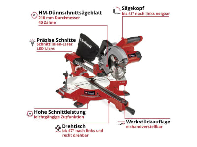 EINHELL Set - Power X-Change Akku-Zug-Kapp-Gehrungssäge TE-SM 36/210 Li  inkl. 1x Twincharger PXC Starter-Kit mit 2x 4 Ah Akkus & 1x Twincharger Ladegerät