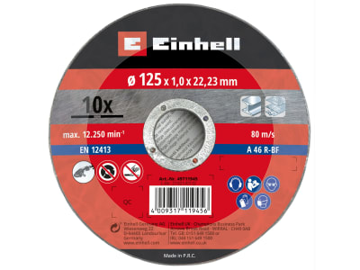 EINHELL Winkelschleifer-Zubehör 10 Trennschei. dünn 125x1,0 EINHELL Winkelschleifer-Zubehör 10 Trennschei. dünn 125x1,0