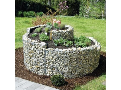 bellissa Gabionen-Kräuterspirale rund 200 x 150 x 80 cm  silver , Füllmenge 700 kg