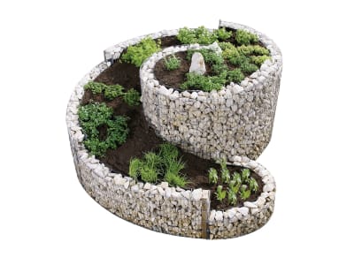 bellissa Gabionen-Kräuterspirale rund 200 x 150 x 80 cm  silver , Füllmenge 700 kg