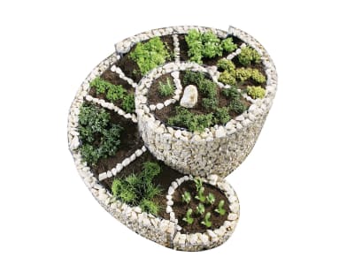 bellissa Gabionen-Kräuterspirale rund 200 x 150 x 80 cm  silver , Füllmenge 700 kg