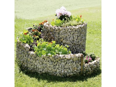 bellissa Gabionen-Kräuterspirale rund 200 x 150 x 80 cm  silver , Füllmenge 700 kg