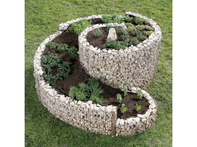 bellissa Gabionen-Kräuterspirale rund 200 x 150 x 80 cm  silver , Füllmenge 700 kg