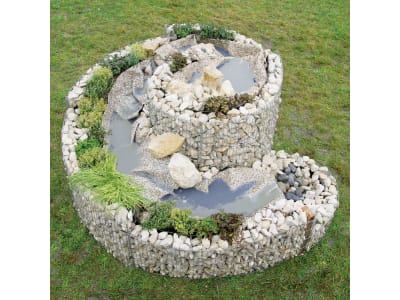 bellissa Gabionen-Kräuterspirale rund 200 x 150 x 80 cm  silver , Füllmenge 700 kg