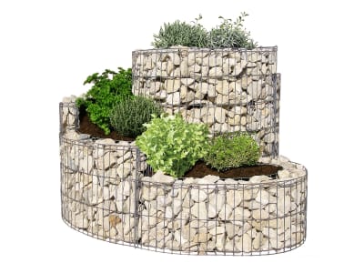 bellissa Gabionen-Kräuterspirale rund 110 x 90 x 60 cm  silver , Füllmenge 180 kg