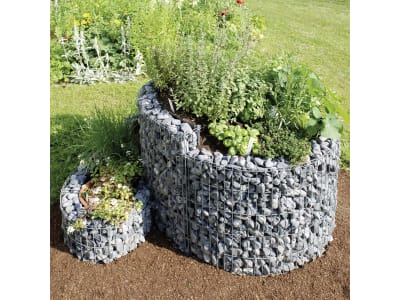 bellissa Gabionen-Kräuterspirale rund 110 x 90 x 60 cm  silver , Füllmenge 180 kg