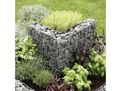 bellissa Gabionen-Kräuterspirale Cantone eckig 120 x 110 x 70 cm  silver , Füllmenge 370 l