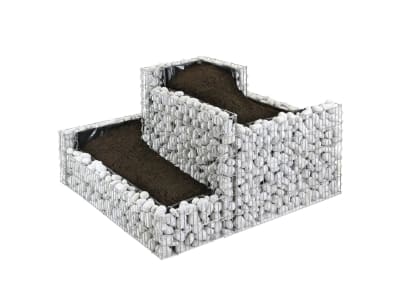bellissa Gabionen-Kräuterspirale Cantone eckig 120 x 110 x 70 cm  silver , Füllmenge 370 l
