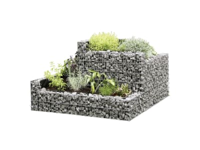 bellissa Gabionen-Kräuterspirale Cantone eckig 120 x 110 x 70 cm  silver , Füllmenge 370 l