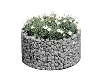 bellissa Gabionen-Hochbeet Basic rund inklusive Trennfolie   silber  Durchmesser 81 cm  Höhe 40 cm  Füllmenge:140 l