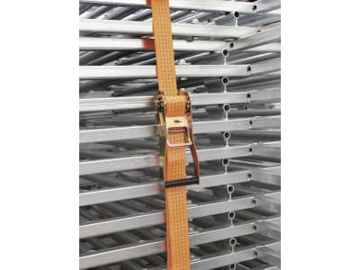 KERBL Zurrgurt 8 m x 50 mm, 2-teillig, Spitzhaken, Ratsche, orange, 37140