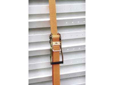 KERBL Zurrgurt 15 m x 50 mm, 2-teilig, Spitzhaken, Ratsche, orange, 37160