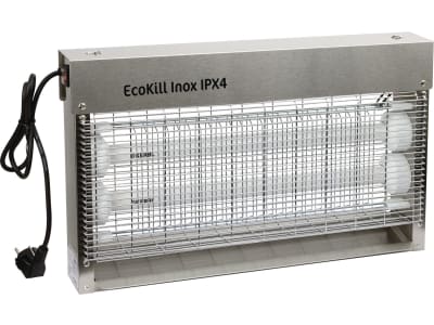 KERBL Fliegenvernichter "Eco Kill Inox IPX4" 2 x 15 W, blau, max. 150 m², Edelstahlgehäuse, spritzwassergeschützt, 299935 KERBL Fliegenvernichter "Eco Kill Inox IPX4" 2 x 15 W, blau, max. 150 m², Edelstahlgehäuse, spritzwassergeschützt, 299935