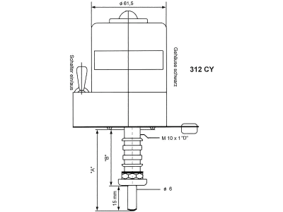 Scheibenwischermotor 12 V Wischwinkel 65 °, leichte Bauart, Ø Welle 6 mm x M 10 für Fritzmeier Scheibenwischermotor 12 V Wischwinkel 65 °, leichte Bauart, Ø Welle 6 mm x M 10 für Fritzmeier