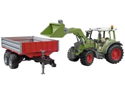 Bruder® Modell "Fendt Traktor 211 Vario" mit Frontlader und Bordwandanhänger 1:16, 02182