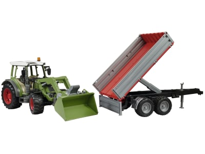 Bruder® Modell "Fendt Traktor 211 Vario" mit Frontlader und Bordwandanhänger 1:16, 02182