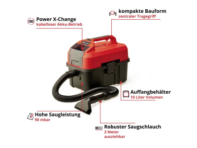 EINHELL Set - Power X-Change Akku-Nass-Trockensauger TE-VC 18/10 + PXC-Strarterkit  