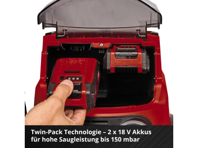 EINHELL Set - Professional Akku-Nass-Trockensauger TP-VC 36/30 S Auto  inkl. 1x Twincharger PXC Starter-Kit mit 2x 4 Ah Akkus & 1x Twincharger Ladegerät